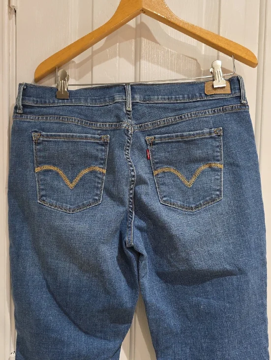 Levis 515 Women’s Blue Denim Capri Jeans Size 14 - Picture 7 of 13